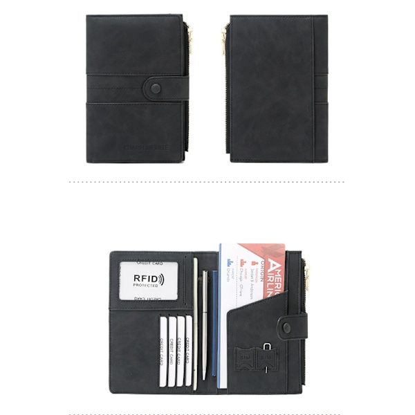 RFID-beskyttet Rejseetui med Pastholder Sort