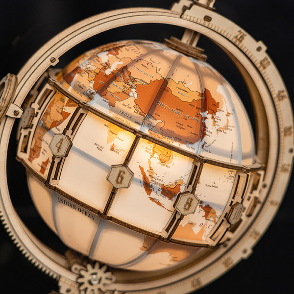 3D-pussel DIY Träbyggnad Modell Globe Model