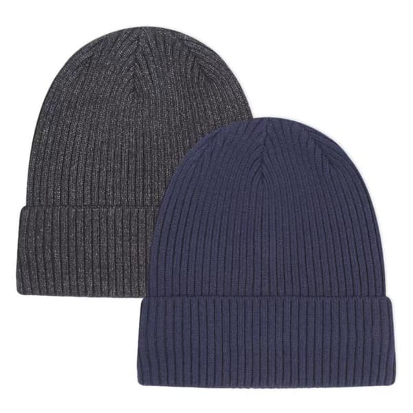 Vintermössa med Fleecefoder - Varm och Vindtät Stickad Mössa Dark Blue Dark Blue