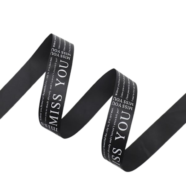 Djupt svart band - 2,5 cm x 36 yards