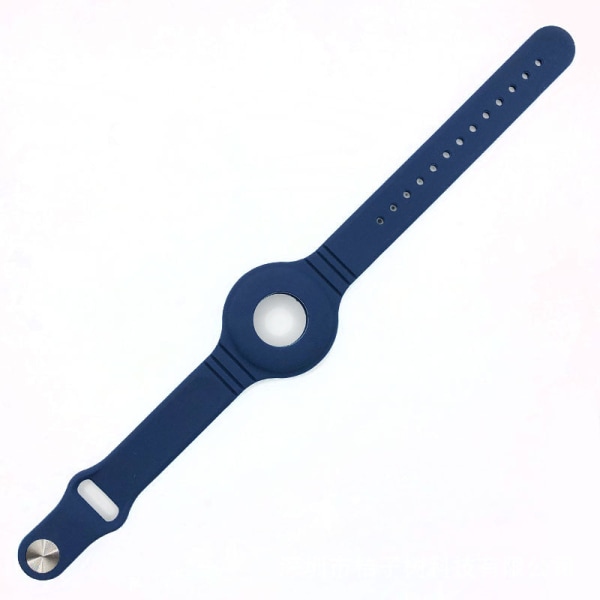 Silikon AirTag armband justerbart anti-förlorat klockband Mörkbl Mörkblå