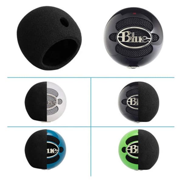 Sorte svampehætter til Blue Snowball-Ice mikrofon (2-pak)