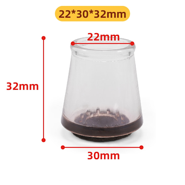 Möbeltassar / skydd för möbelben 16-pack Transparent+Brown S Transparent+Brown S