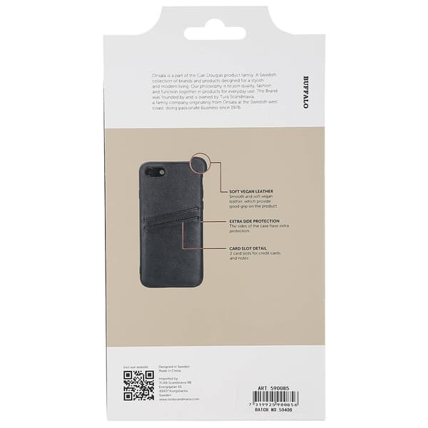 Back cover PU 2 card iPhone 7 / 8 / SE Black