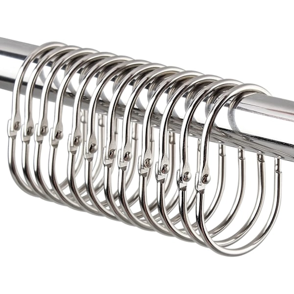 Gardinringar / Ringar för duschdraperi 12-pack Silver Silver
