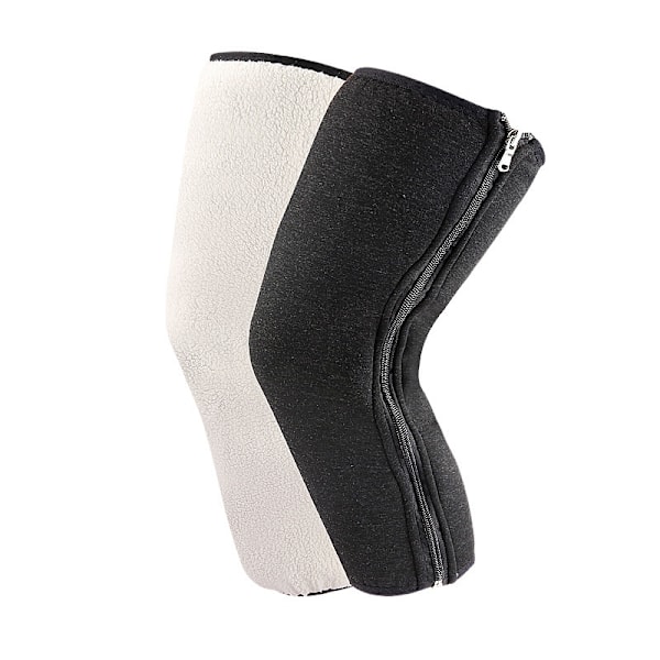 Termisk knæstøtte med fleeceforing - 40 cm (90-160 lbs) Sort + Hvid