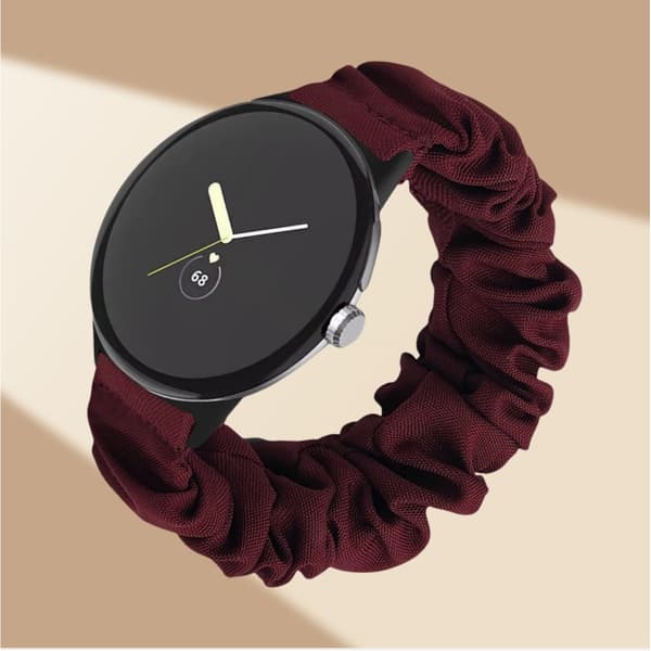 Kompatibel med Google Pixel 2 Smartwatch Armband - Tyg Elastisk Scrunchie Ersättningsarmband för Pixel 2 Red Red