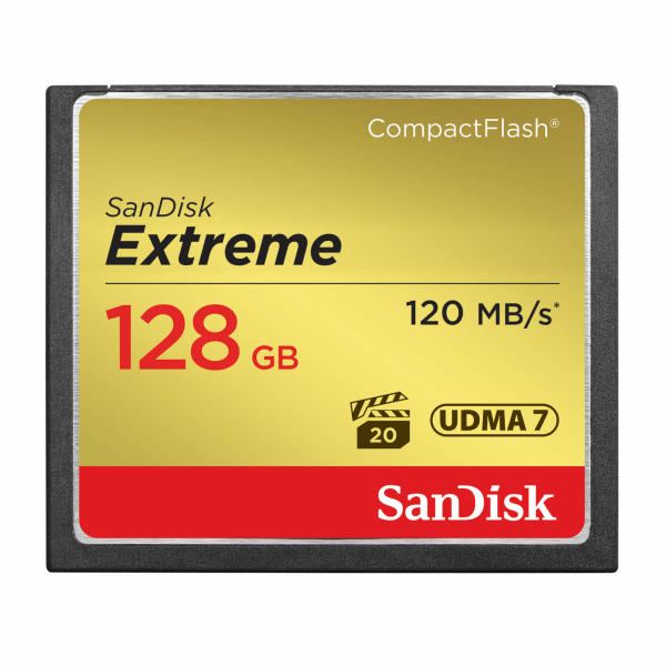 SANDISK Minneskort CF Extreme 128GB 120MB/s UDMA7