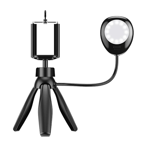 Telefonhållare/stativ APEXEL APL-JJ21FL med LED-ljus (svart)