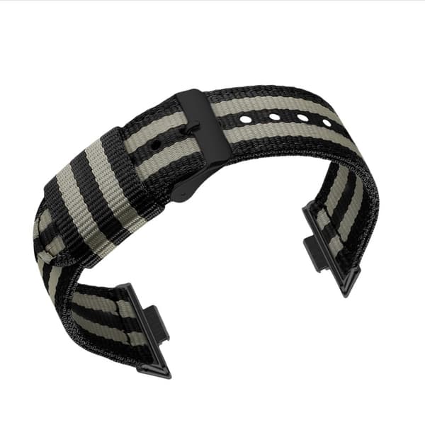 Tyylikäs nailonranneke Huawei Fit 3/4/4 Pro -kelloon Black+Grey Black+Grey