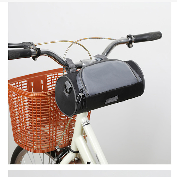Vandtæt cykelstyr taske med touchskærm telefonholder Sort
