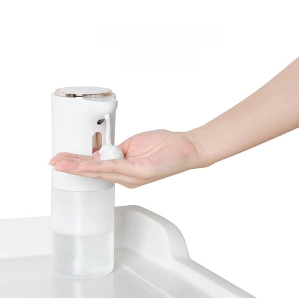Smart Sensor Skumsæbedispenser - Berøringsfri Automatisk Håndsprit med Temperatur- og Strømdisplay White White