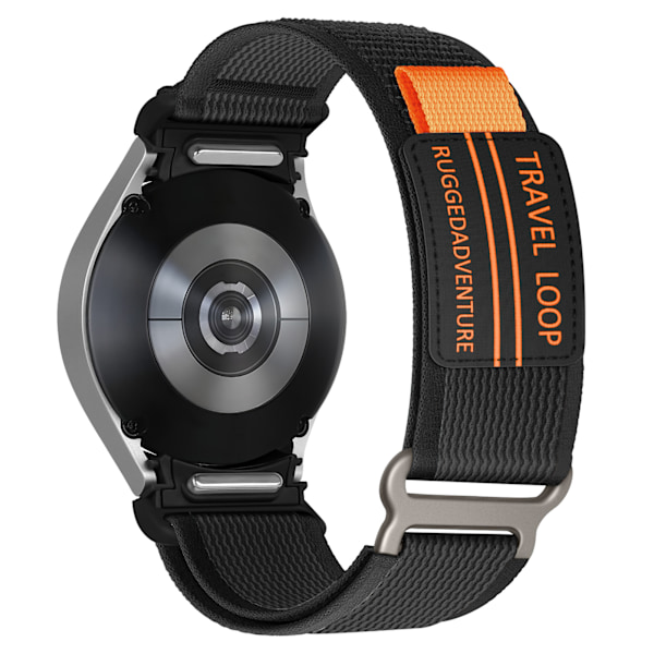 Klockarmband i vävd nylon för Samsung Watch 4/5/6/7/FE Svart M