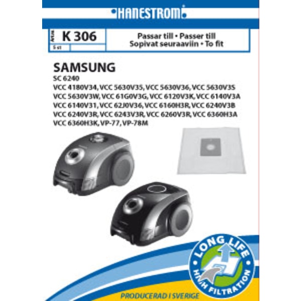 Dammsugarpåsar K306