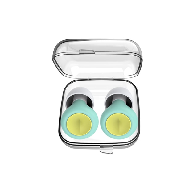 Bløde silikone støjreducerende ørepropper med ørehætter Gul+græs