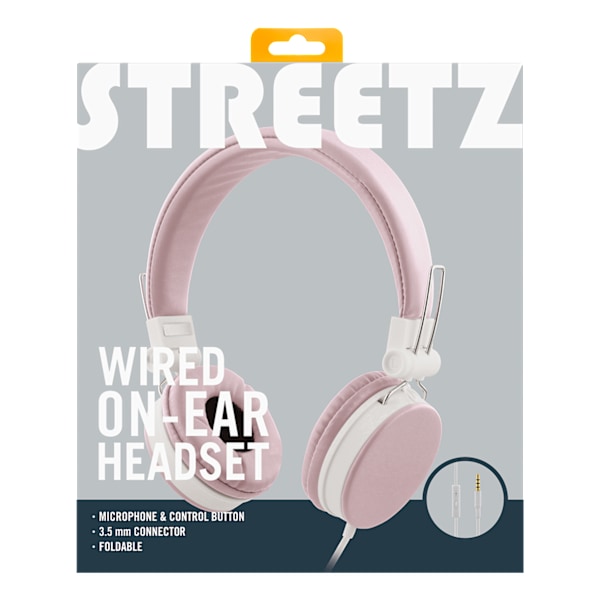 H300 Headphones with microphone, foldable, 3.5 mm, pink