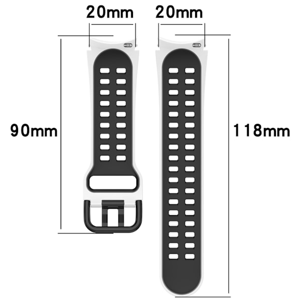 Klockarmband i Silikon Samsung Galaxy Watch 3 41 mm/4/4 Classic/5/5 Pro Mörkgrå