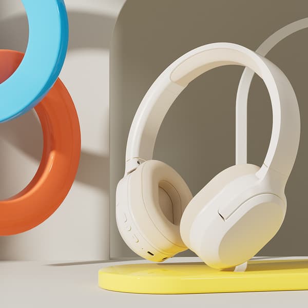 Trådløse Bluetooth-hovedtelefoner DR-86 Hvid