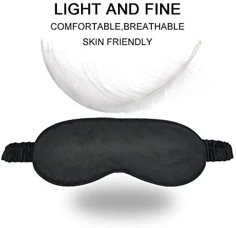 Sovmask av silke / Ögonmask Black Black