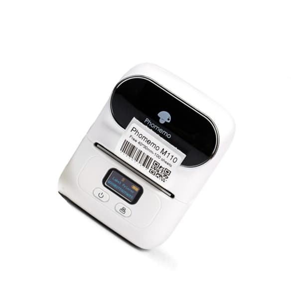 Bärbar Bluetooth-termisk etikettskrivare för streckkoder, pris- och smyckesetiketter - 203dpi, 20-50mm, 1200mAh, kompatibel med iOS Android Windows Ma White