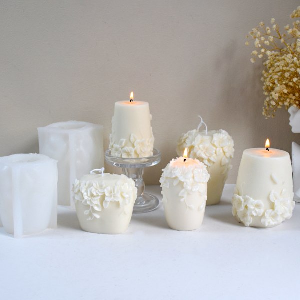 Stor Rattan Blomst Silikoneform