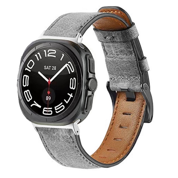 Rem i ægte læder til Samsung Watch 7 (Ultra 47mm) - Grå