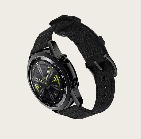 Vävd Canvas Quick Release Klockarmband för Huawei GT4 Black 20 mm Black 20 mm