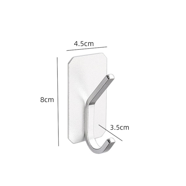 4-pack aluminiumkrokar för över dörren Silver Model 1 Silver