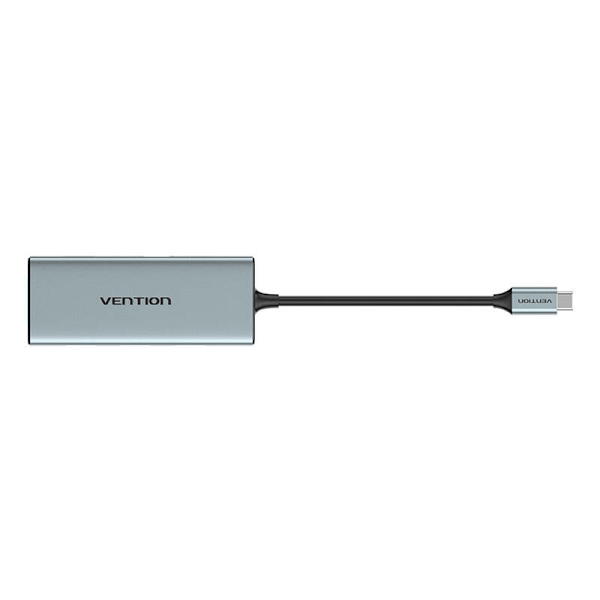 USB-C till HDMI, 3x USB 3.0, SD, TF, PD Hub Vention TOPHB 0,15m Grå
