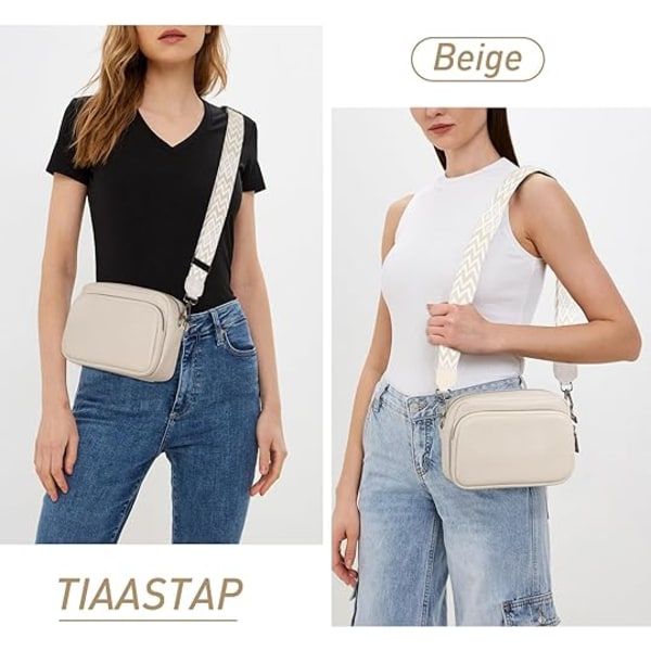 Crossbody taske skulderrem taske PU læder Hvid