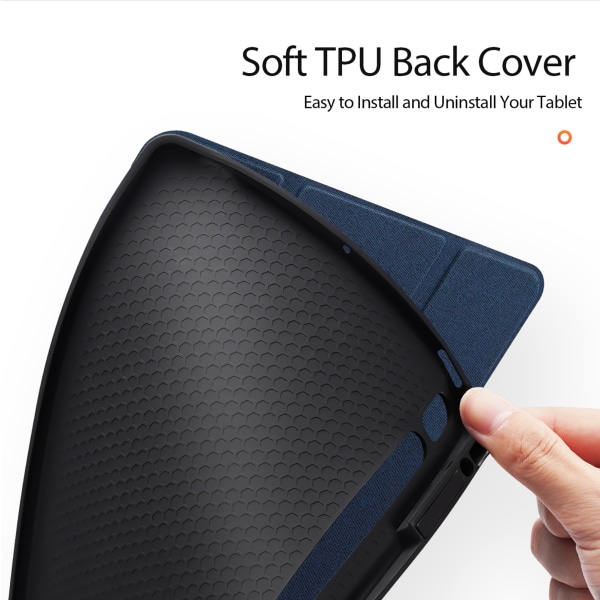 Trifold Stand Folio Case för Samsung Tab S9 Ultra/S8 Ultra Blå