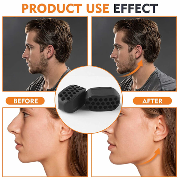 Jaw exerciser käktränare 2 st Svart