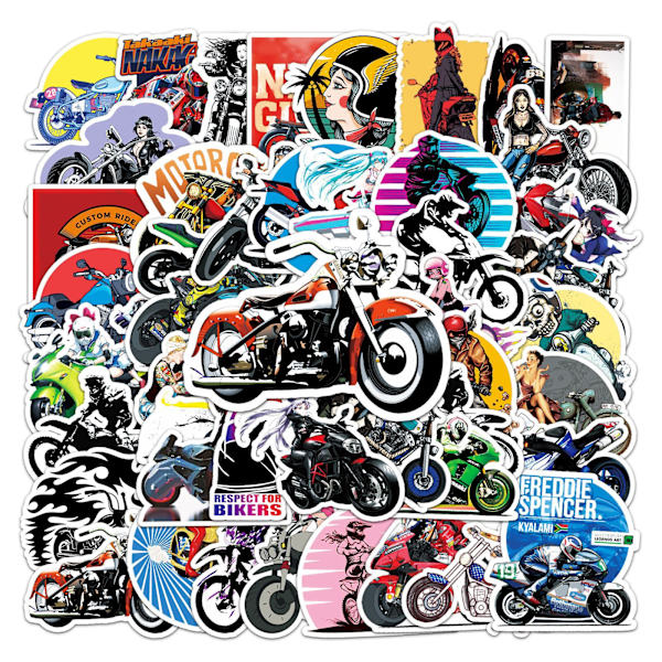 DIY Sticker Pack - 50 unikke designs Motorcykel