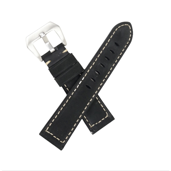 Klockarmband i äkta läder för Panerai Svart 22 mm