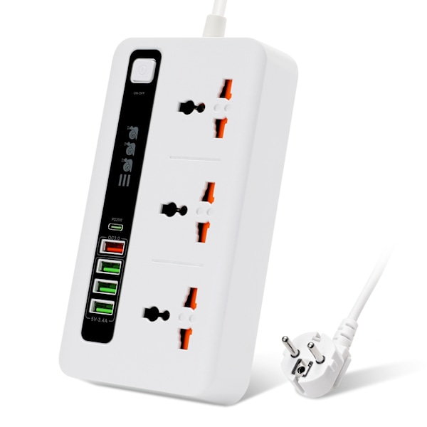 Universal Power Strip pikalatauksella - BKL-04 Valkoinen
