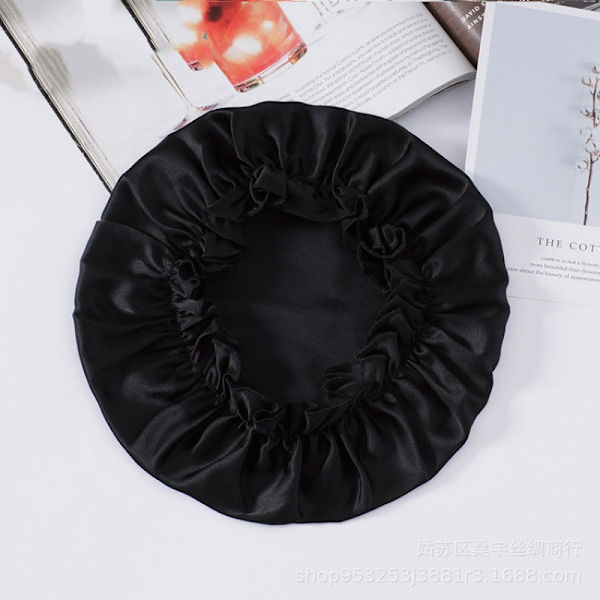 100 % sidenmössa för kvinnor Black Black