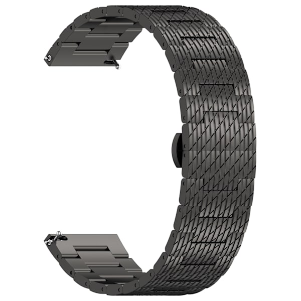 Strukturerad stålrem för Garmin Forerunner 165/165 Music/168/168 Music/D2 Air X10/Bounce/vivoactive 5/Active 5/VivoMove Svart 22 mm