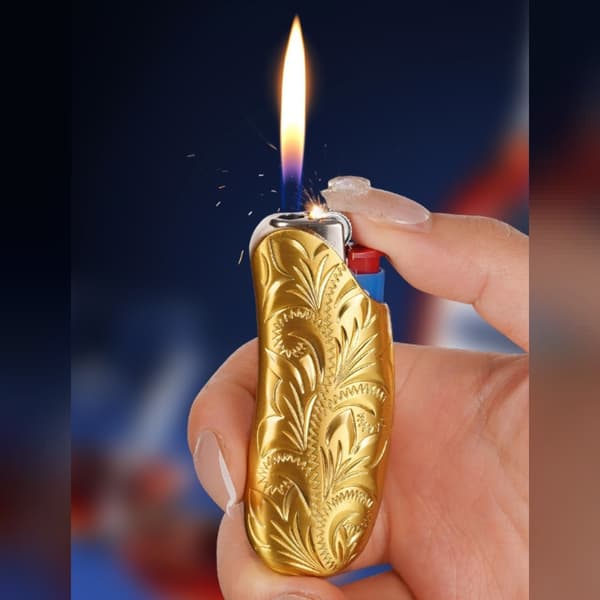 Tändarhölje i zinklegering, kompatibelt med BIC J6, präglat explosionsresistent skydd Silver Silver