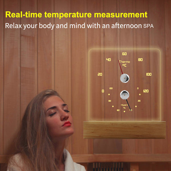 Bastutermometer med omgivningsljus - Vit - ℃