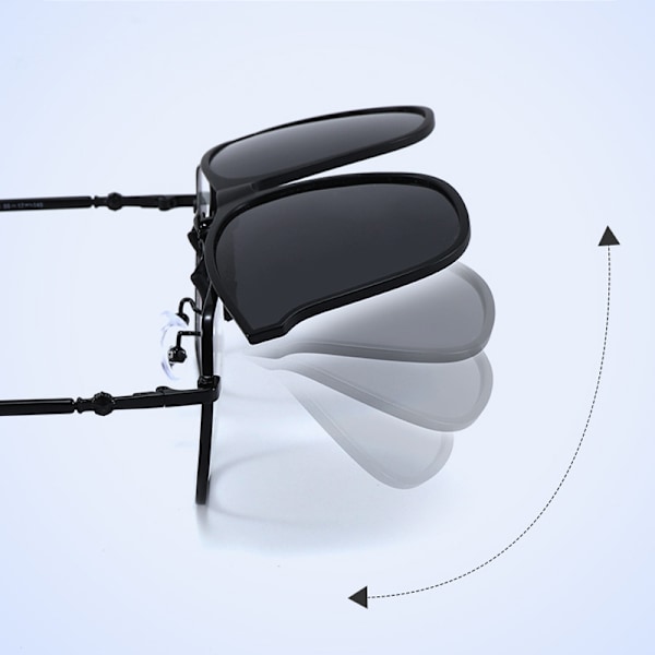 Clip-on solbriller - Sort stel med sort grå linse