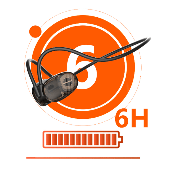 Benledning trådlösa hörlurar hörlurar Bluetooth 5.2 IPX7 Svart