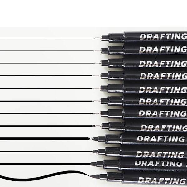 Neutral Fineliner Pen Sæt - 6 Sorte Penne til Tegning & Skitsering