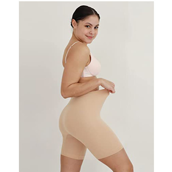 Sömlösa säkerhetsshorts med mitten av midjan för kvinnor, 3-pack XL