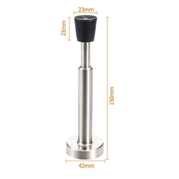 Hydrauliskt dörrstopp med eller utan borrning Silver 15 cm
