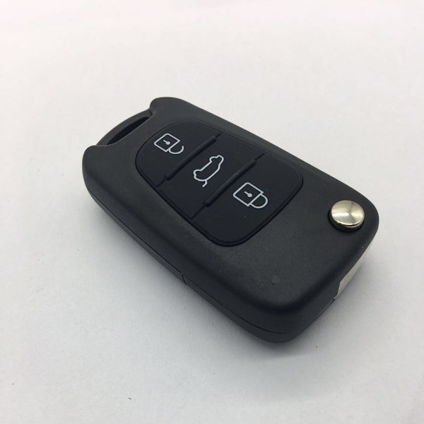 INF 3-knapps hopfällbart bilnyckelskal för HYUNDAI Kia Svart