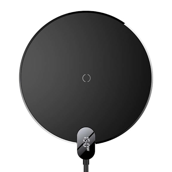 Induktiv trådlös laddare Baseus Digital LED 15W (svart)