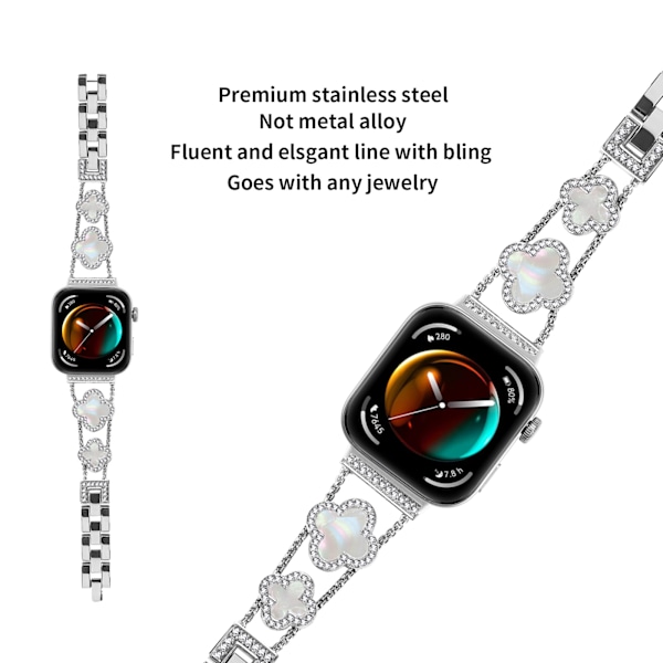 Huawei Fit 3 Klöver Kedjearmband Silver