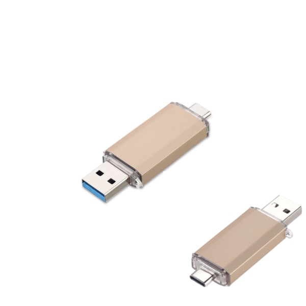 INF 2-i-1 USB-minne med USB 3.0 och USB-C (64 GB) Guld