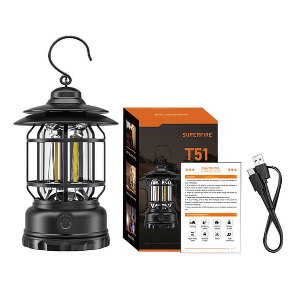 Campinglampa Superfire T51, USB-C