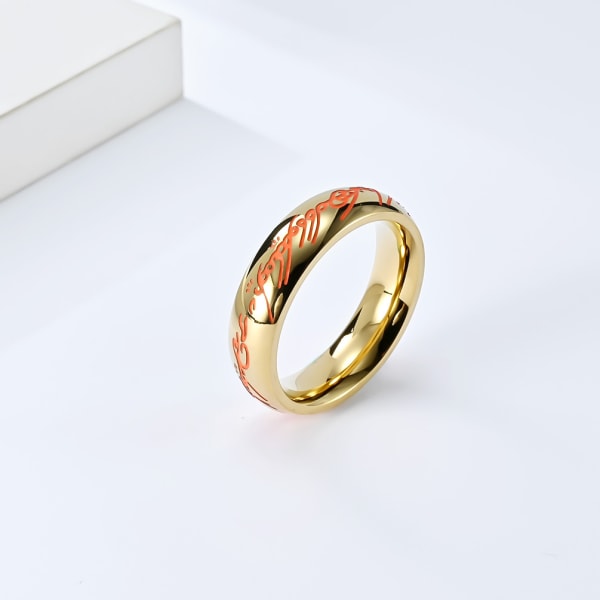 Titanium stål lysende magisk ring 18.2 mm Guld 18.2 mm